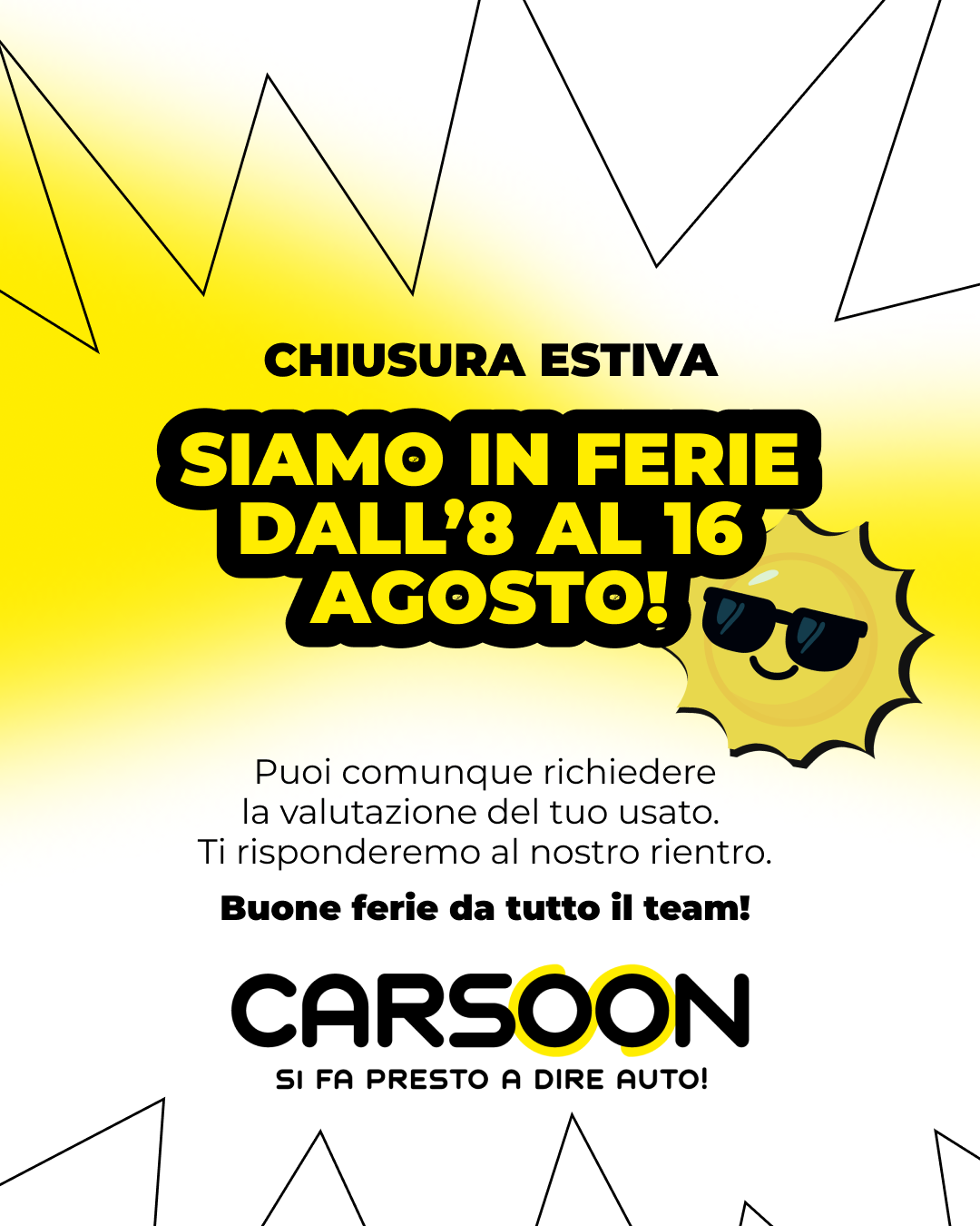 Chiusura estiva Carsoon